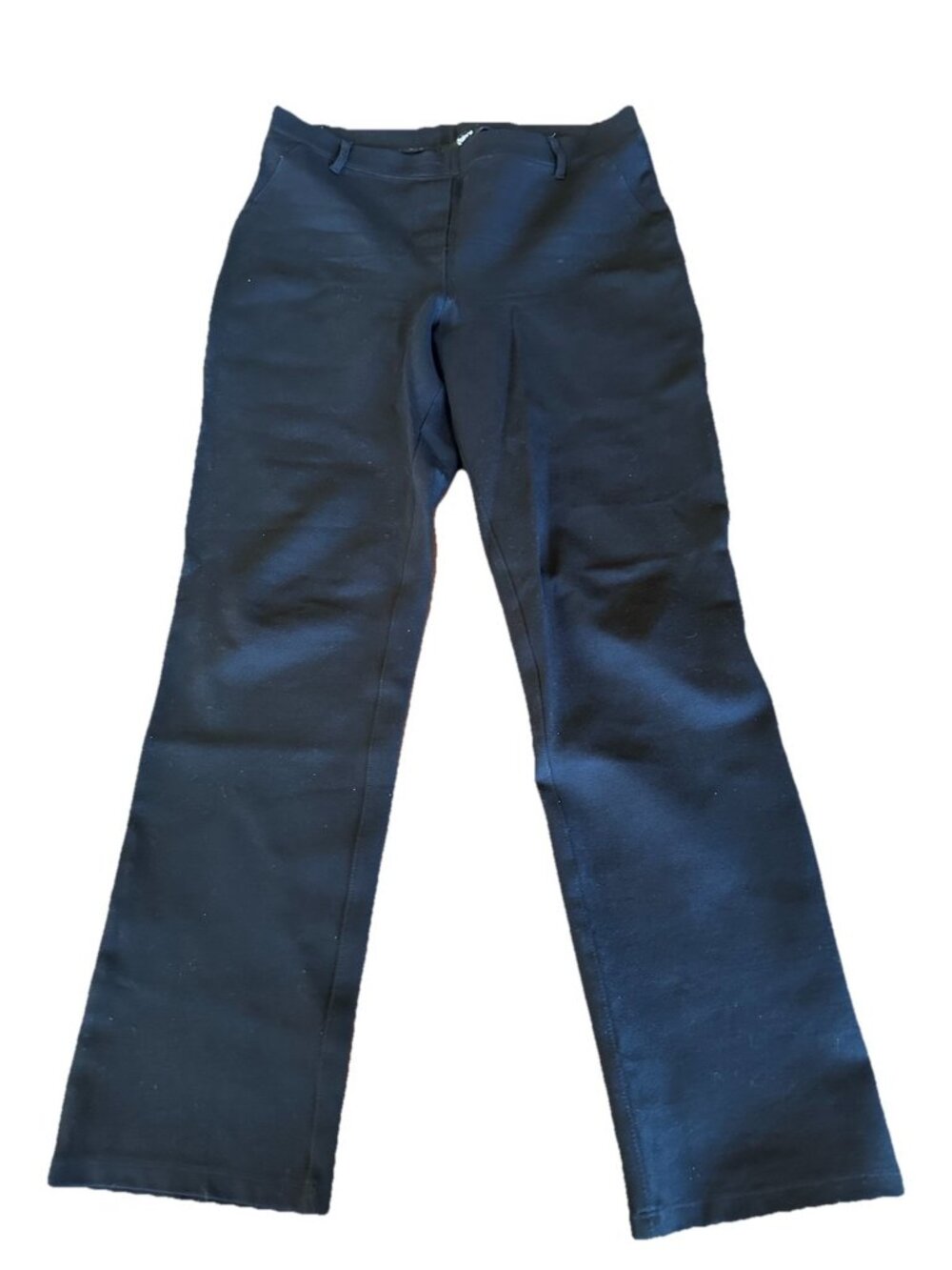 Quince Black Ponte Pants Straight Leg Petite Med  Comfort Stretchy